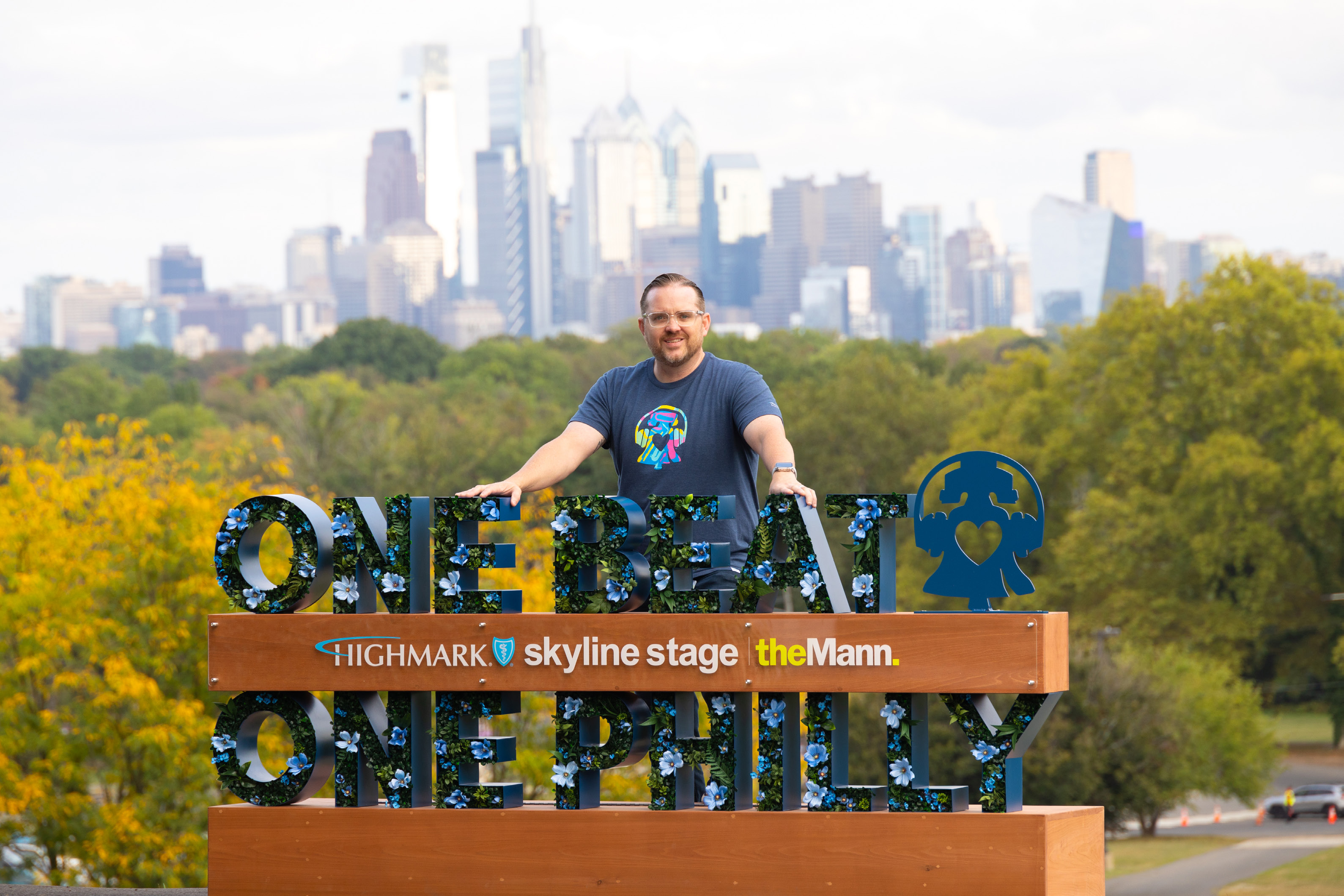 One Beat One Philly skyline installation at The Mann