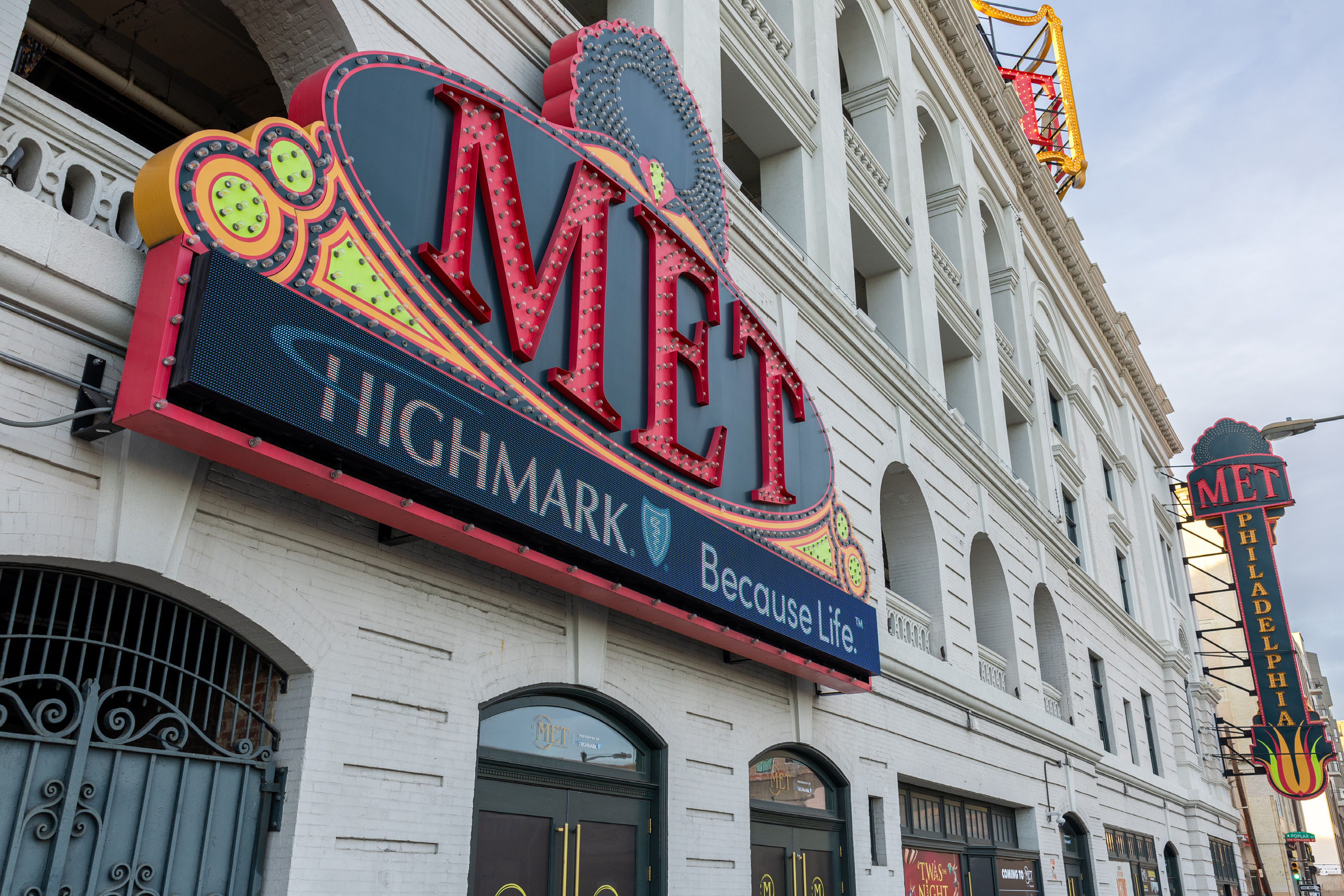 The Met Philadelphia exterior with Highmark marquee
