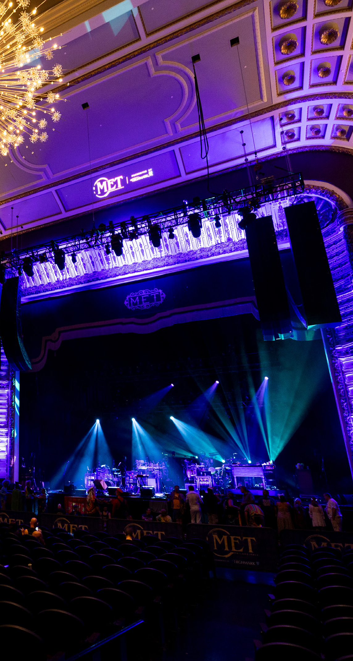 The Met Philadelphia stage illuminated for the event